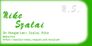 mike szalai business card